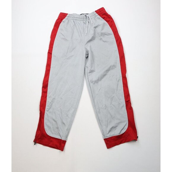 Vintage 90s Starter Mens Large Color Block Knit Wide Leg Sweatpants Pants Gray